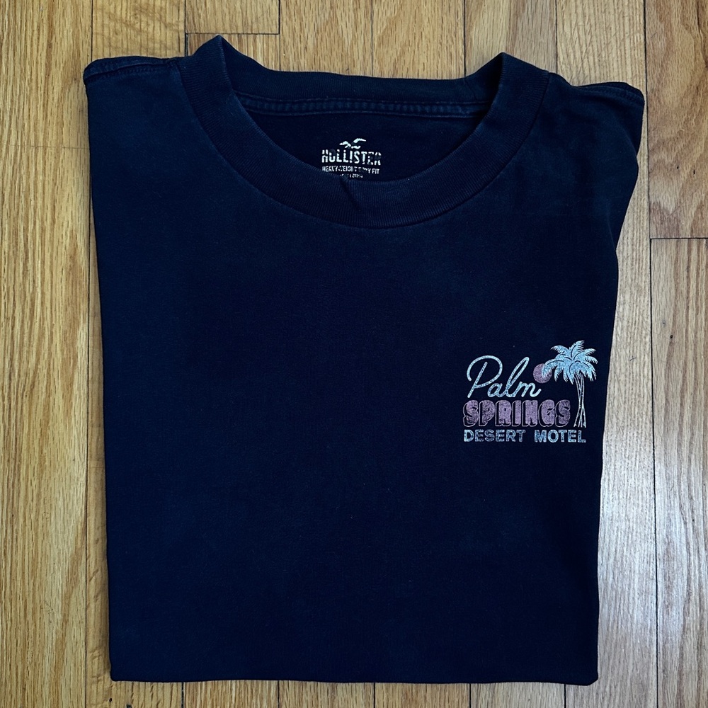 Hollister Navy Palm Springs Desert Hotel Tee XL